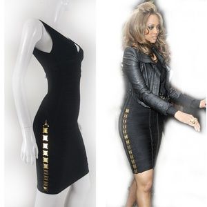 Herve Leger Black Bandage Dress - small